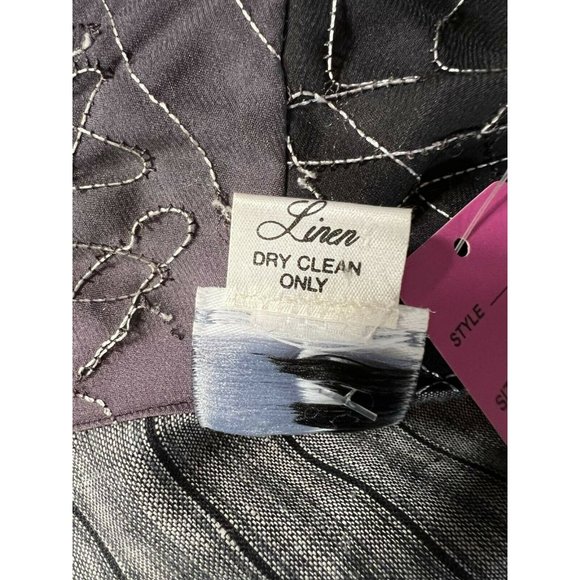 Catherine Bacon Womens Oversized Jacket Coat Black White Stripe Zip One Size - Picture 12 of 12